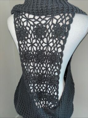 Oliver by Escio Charcoal Knit Cowl Neck Sweater Vest, sz M